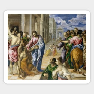 Christ Healing the Blind by El Greco Sticker